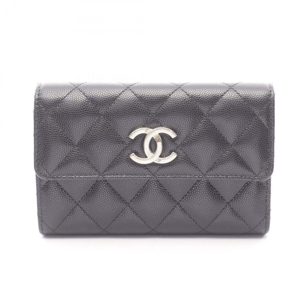 CHANEL Black Caviar Leather Wallet